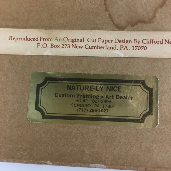 Cut Paper Design Stencil Matted Framed Picture Birds Heart Star Handcrafted VTG - Picture 4 of 11